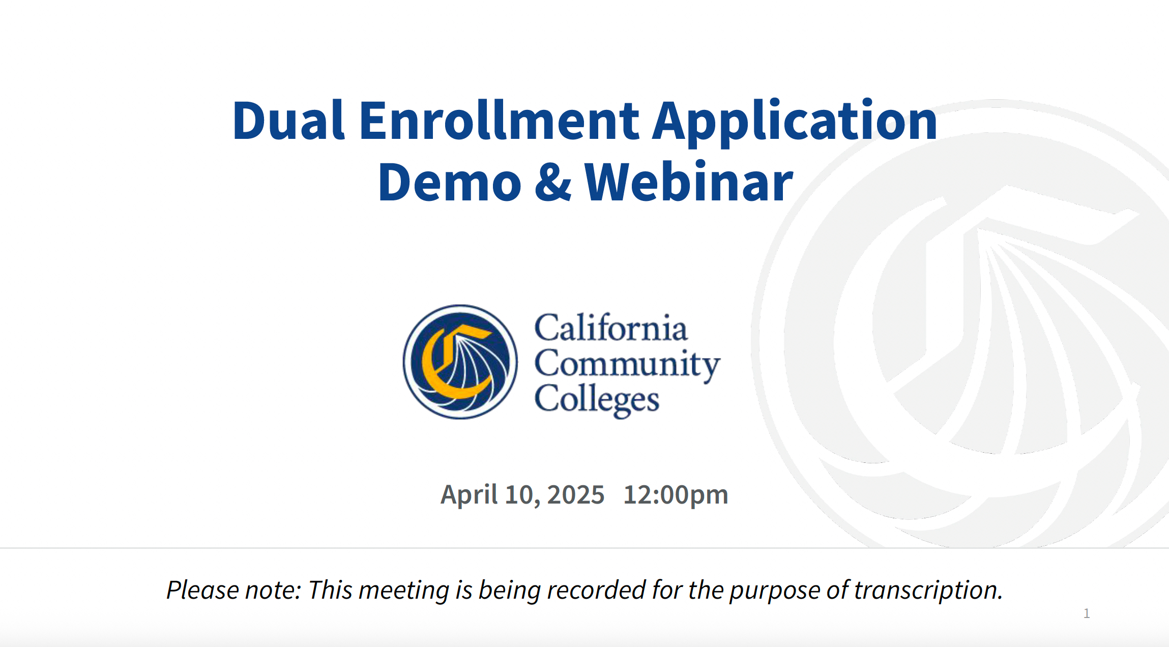 Preview of first page of Webinar: Introducing the new Dual Enrollment Application