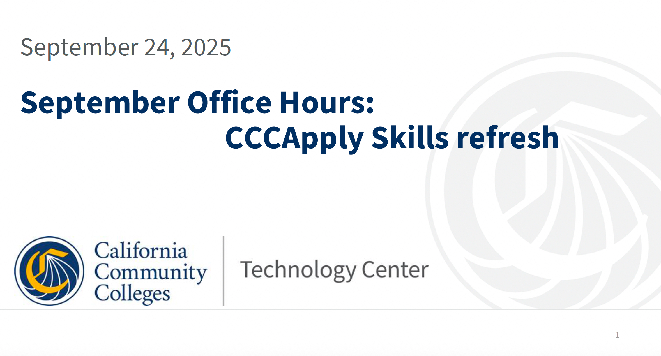 Preview of first page of Webinar: CCCApply Skills Refresh